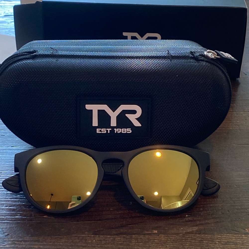 TYR Gold and Black Sunglasses